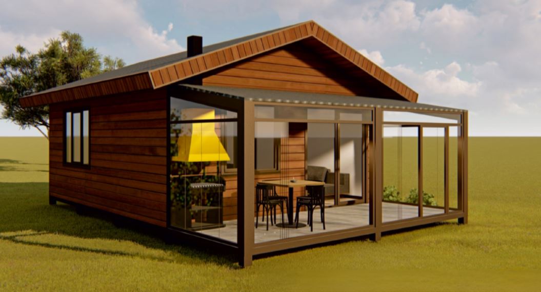 54 m² 1+1 Verandalı Amerikan Mutfaklı Yaşam Alanı